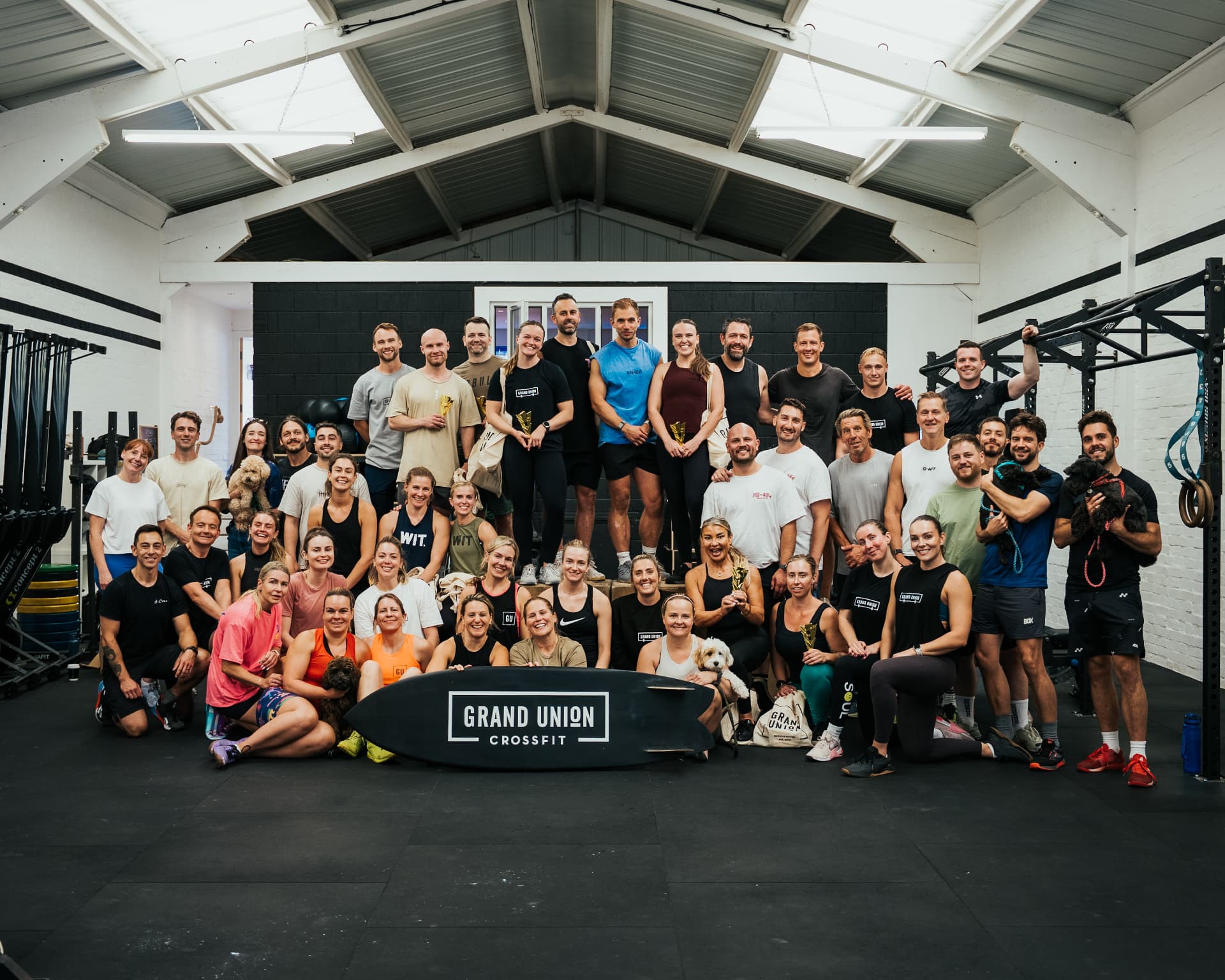 Members of Grand Union CrossFit gym in Berkhamsted together after a class